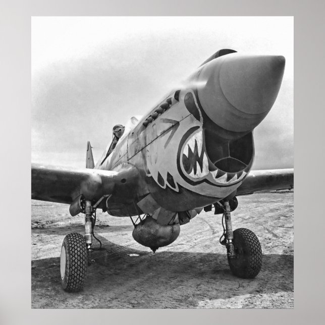 P-40 WARHAWK FLYING TIGERS - 1942 POSTER (Vorne)