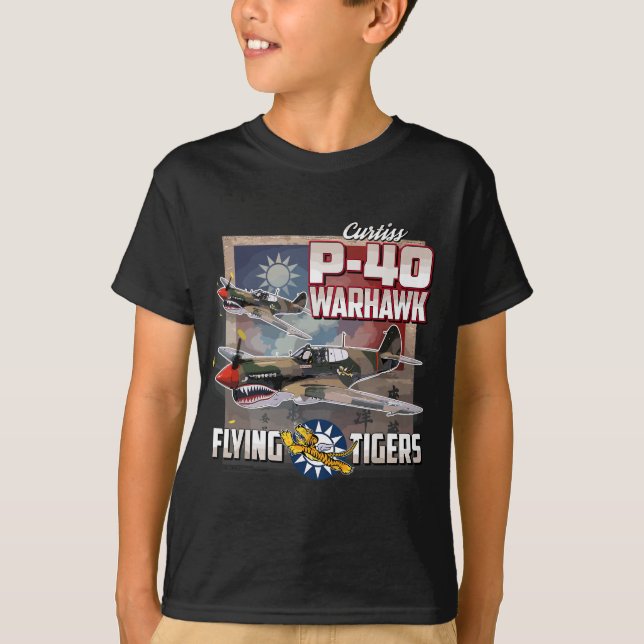 P-40 Warhawk Flying Tigers T-Shirt (Vorderseite)