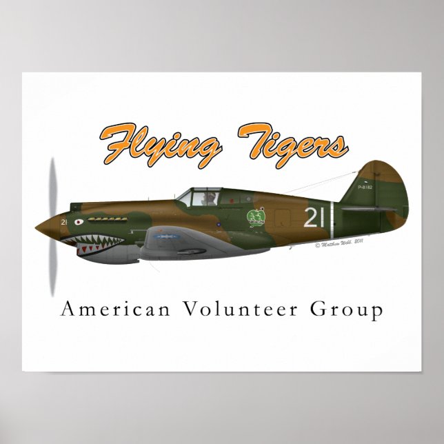 P-40B_AVG "Flying Tigers" Poster (Vorne)