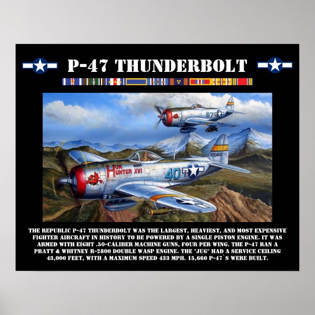 P-47-Flügelblitz-Kampfflugzeug Poster (Vorne)