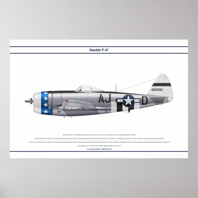 P-47D 356FS USAAF POSTER (Vorne)