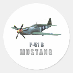 P-51 B Mustang Runder Aufkleber