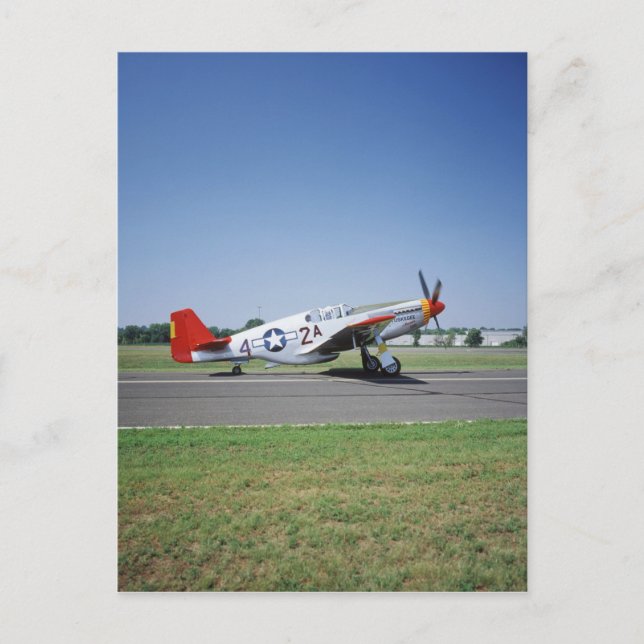 P-51 C Tuskegee Roter Schwanz Flugzeug bei der CAF Postkarte (Vorderseite)