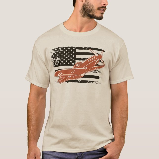 P-51 Mustang American Fighter Plane T-Shirt (Vorderseite)