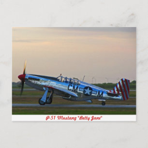 P-51 Mustang Betty Jane Postcard Postkarte
