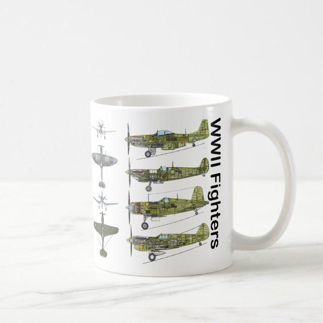 P-51 Mustang, F4U Seeräuber, Spitfire, P-40 Tasse (Rechts)