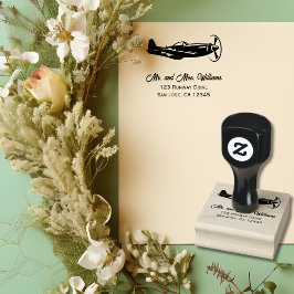 P-51 Mustang Flugzeug Cool Pilot Fun Aviation Gummistempel