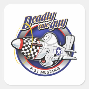 P-51 Mustang Quadratischer Aufkleber