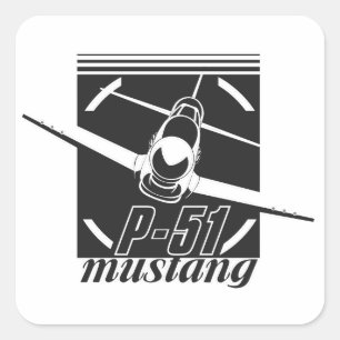 P-51 Mustang Quadratischer Aufkleber