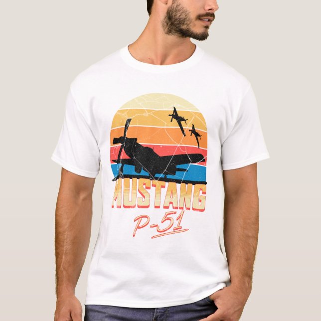 P-51 Mustang Warbird - Pilotgeschenke T-Shirt (Vorderseite)
