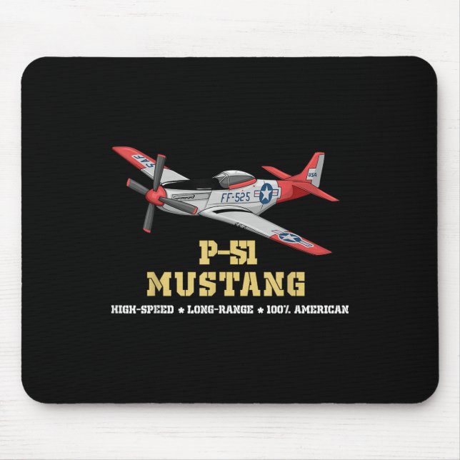 P-51 Mustang Weltkrieg II Kampfbomber Mousepad (Vorne)