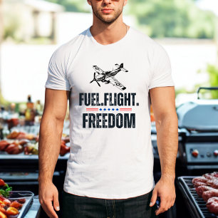 P-51 Oldtimer Flugzeug Militärflugtreibstoff Flug T-Shirt