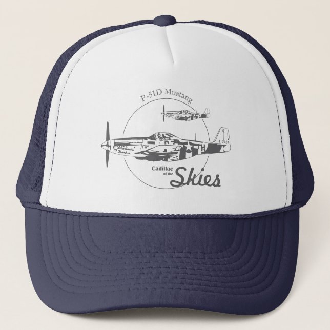 P-51D Mustang „Cadillac of the Skies“ cap Truckerkappe (Vorderseite)