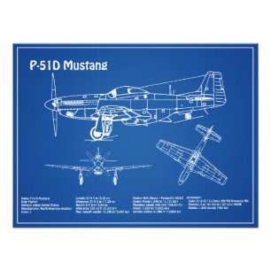 P-51D Mustang - Flugzeugkonzept AD Fotodruck