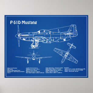 P-51D Mustang - Flugzeugkonzept AD Poster
