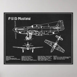 P-51D Mustang - Flugzeugkonzept PD Poster