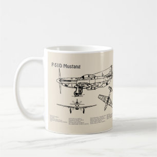 P-51D Mustang - Flugzeugkonzept SD Kaffeetasse