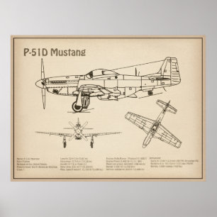 P-51D Mustang - Flugzeugkonzept SD Poster