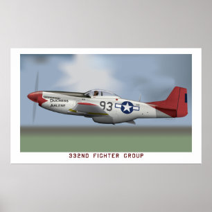P-51D Mustang von den Fluggästen der Toskana (332. Poster