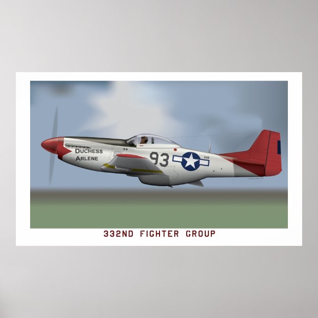 P-51D Mustang von den Fluggästen der Toskana (332. Poster (Vorne)