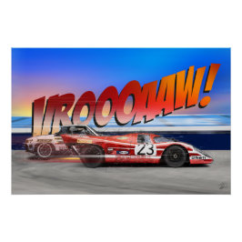 P 917 Salzburg vs P 914/6 at the Sarthe 1970 Poster