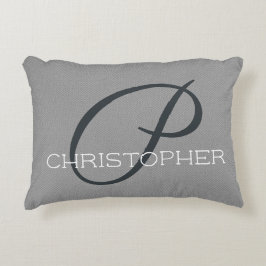 P Anfänglicher Personalisierter Name Schwarz-weiß Dekokissen