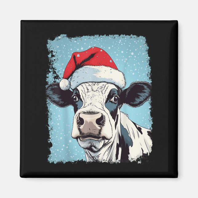 P Art Colorful Cow Christmas  Magnet (Vorne)