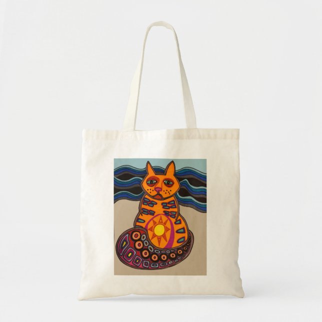 P-Cat-So auf der Strandkatze Tote Tasche Folklorek (Vorne)