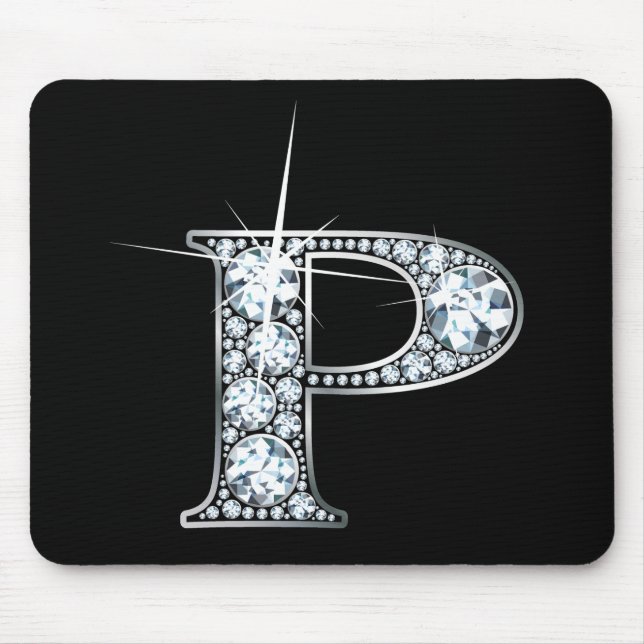 "P" Diamond Bling Mousepad (Vorne)