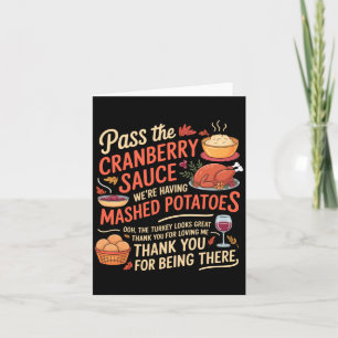 P Die Cranberry-Sauce Lustiger Thanksgiving Langar Karte