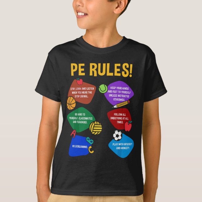 P.E. Lehrer Physikalische Bildung regiert Gymnasti T-Shirt (Vorderseite)