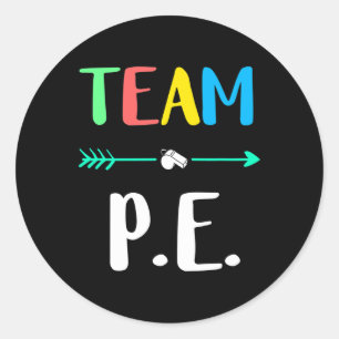 P.e. Schullehrer Pe Teacher Strong Physical Tea Runder Aufkleber