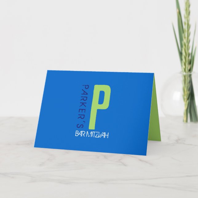 P Erste Sammlung Bar Mitzvah Dankeschön Karte (Vorderseite)