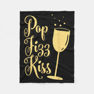 P Fizz Kuss Lustiger Silvester Wein Champagner Fleecedecke