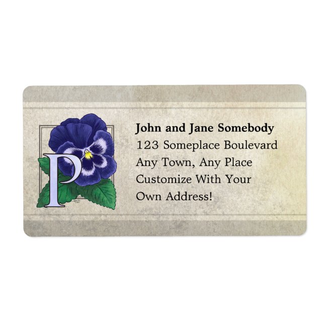P für Pansy Blume Monogramm (Vorne)