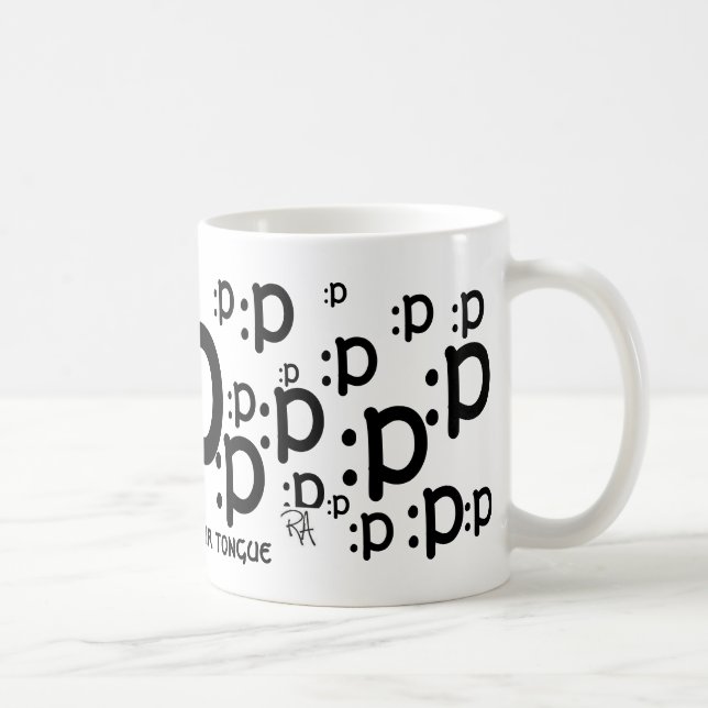 : p, haften heraus Ihre Zunge Tasse (Rechts)