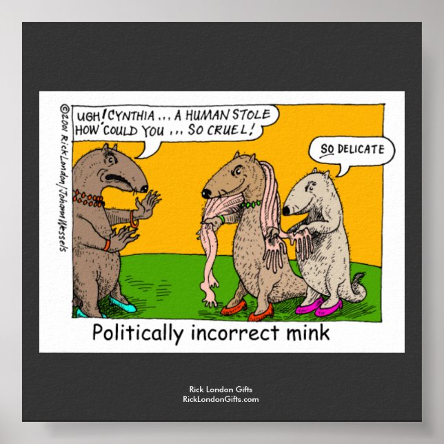 P.I. Mink (Human Stole) Cartoon Quality Poster (Vorne)