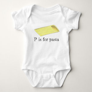 P is for Pasta Italian Food Penne Letter P Feinsch Baby Strampler