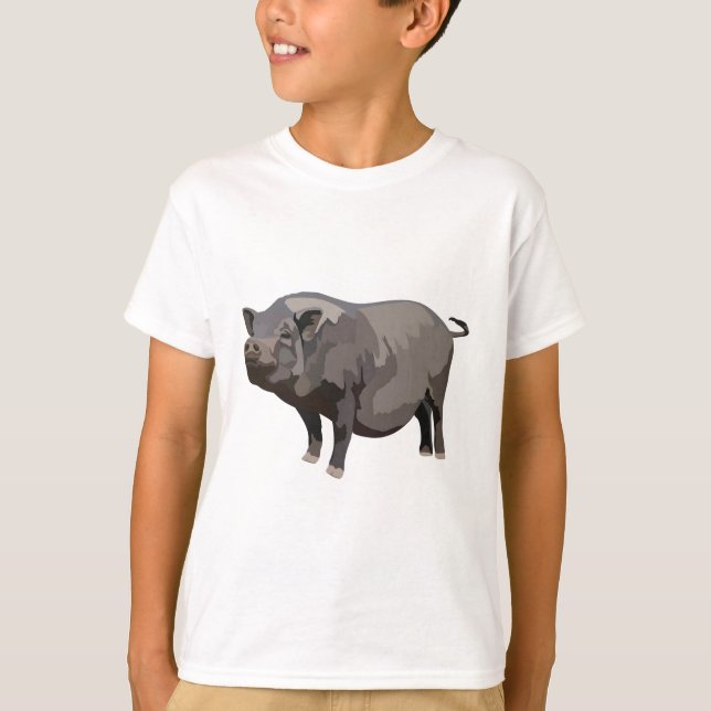 P is for Pot Bellied Pig.Pot-Bellied Pig Illustrat T-Shirt (Vorderseite)