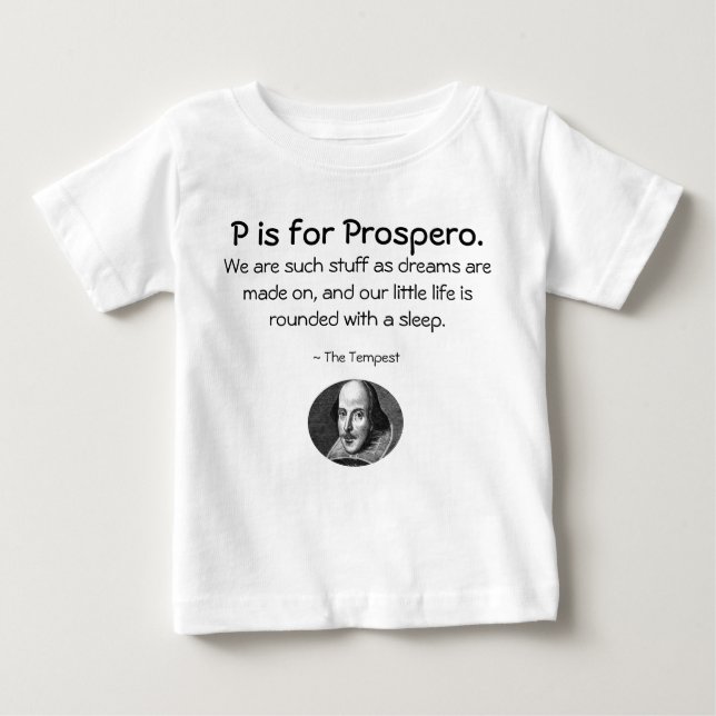 P is for Prospero ・ A Little Shakespeare Shirt (Vorderseite)