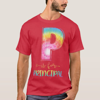 P ist für die Gefärbte Krawatte von der Hauptschul T-Shirt