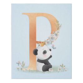 P ist für Panda Künstlicher Leinwanddruck
