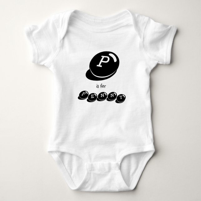 P ist für PENNY Baby Strampler (Vorderseite)