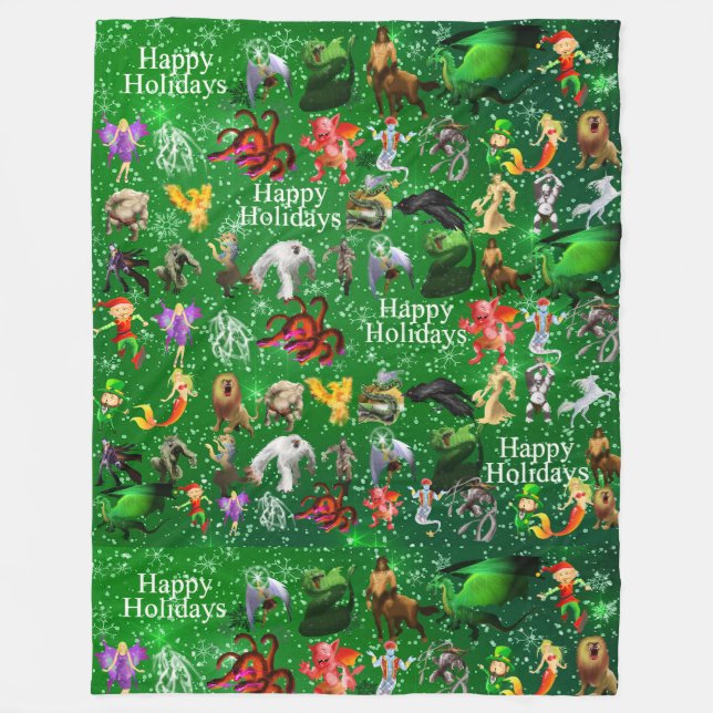 P ist für Phoenix Christmas Blanket (grün) Fleecedecke (Vorderseite)