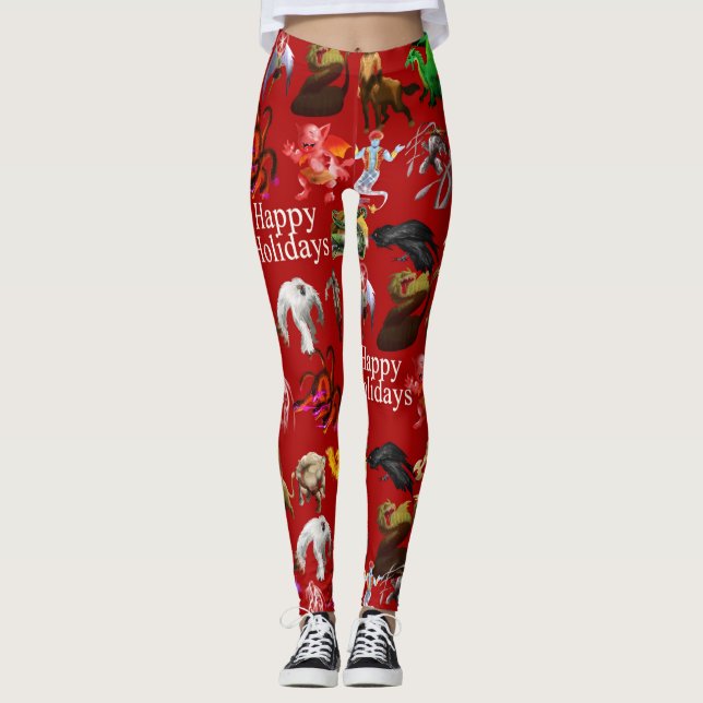 P ist für Phoenix Christmas Leggings (rot) (Vorderseite)
