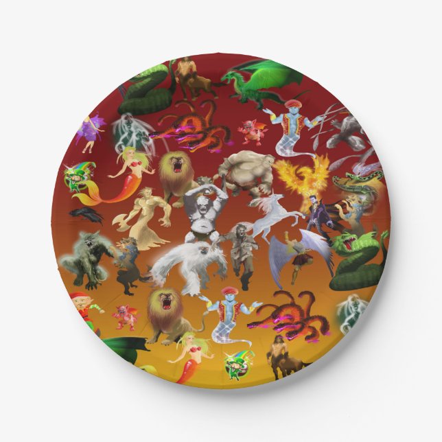 P ist für Phoenix Paper Plate(Gold) Pappteller (Vorderseite)