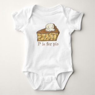P ist für Pie Apple Slice a la Mode Feinschmecker Baby Strampler