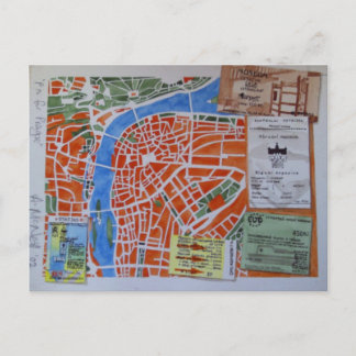 P ist für Prag Postkarte