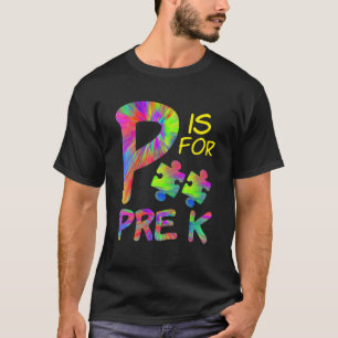 P ist für Pre-K-Kindergartenkinder schöne Tie Dye T-Shirt