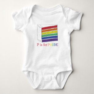 P ist für Pride Rainbow Gay Pride Cake Slice LGBTQ Baby Strampler